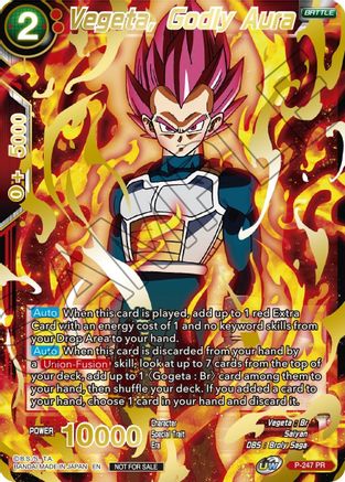 Vegeta, Godly Aura (Alternate Art) (P-247) - Tournament Promotion Cards Foil