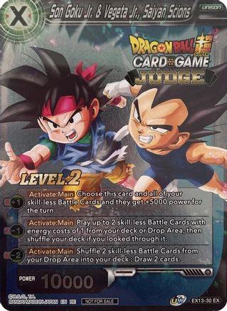 Son Goku Jr. & Vegeta Jr., Saiyan Scions (Level 2) (Judge) (EX13-30) - Tournament Promotion Cards Foil
