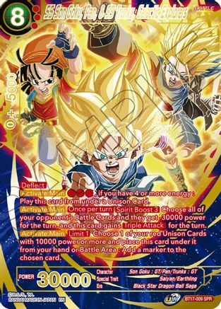 SS Son Goku, Pan, & SS Trunks, Galactic Explorers (SPR) (BT17-009) - Ultimate Squad Foil