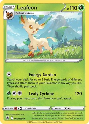 Leafeon 013/189  - Reverse Holofoil SWSH10 Astral Radiance - Rare