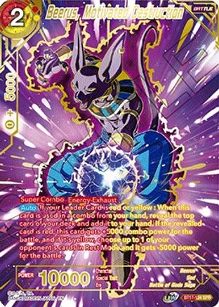 Beerus, Motivated Destruction (SPR) (BT17-134) - Ultimate Squad Foil