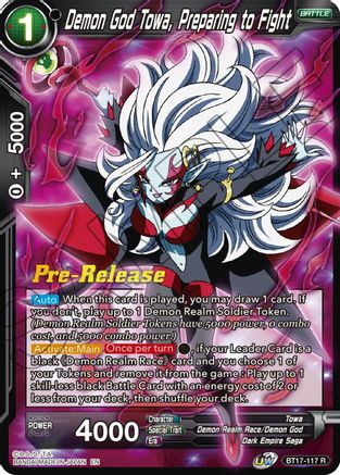 Demon God Towa, Preparing to Fight (BT17-117) - Ultimate Squad PreRelease Cards