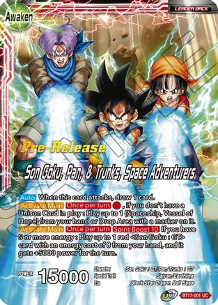 Son Goku // Son Goku, Pan, and Trunks, Space Adventurers (BT17-001) - Ultimate Squad PreRelease Cards