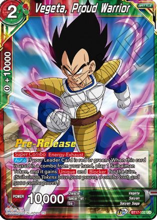 Vegeta, Proud Warrior (BT17-132) - Ultimate Squad PreRelease Cards