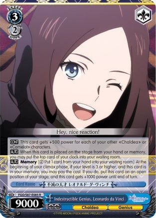 Indestructible Genius, Leonardo da Vinci (FGO/S87-E085 R) - Fate/Grand Order THE MOVIE Divine Realm of the Round Table: Camelot