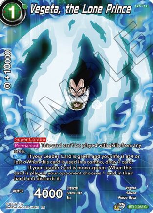 Vegeta, the Lone Prince (BT10-068) - Theme Selection History of Vegeta Foil