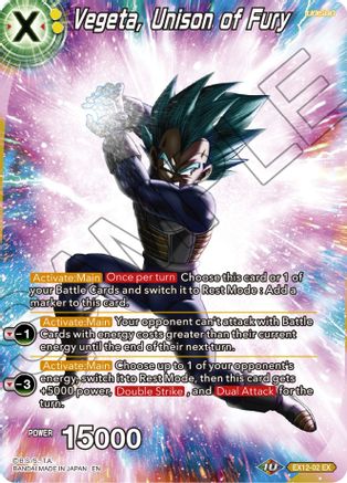 Vegeta, Unison of Fury (EX12-02) - Theme Selection History of Vegeta Foil