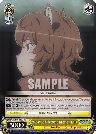 Vow of Atonement, Lili (DDM/S88-TE07 TD) - Is it Wrong to Try to Pick Up Girls in a Dungeon?