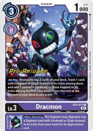 Dracmon (BT9-071) - X Record Pre-Release Cards Foil