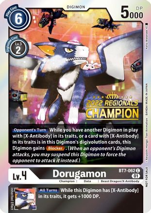 Dorugamon (2022 Championship Offline Regional) [Online Champion] (BT7-062) - Next Adventure Foil