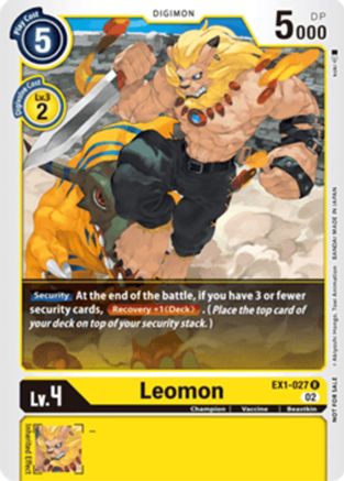 Leomon (X Record Pre-Release Tournament) (EX1-027) - X Record Pre-Release Cards