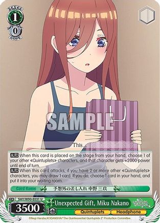 Unexpected Gift, Miku Nakano (5HY/W90-E031 U) - The Quintessential Quintuplets 2