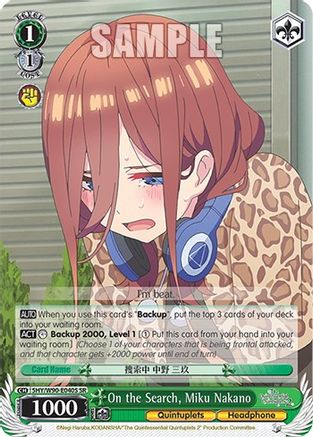 On the Search, Miku Nakano (SR) (5HY/W90-E040S SR) - The Quintessential Quintuplets 2