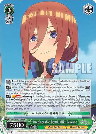 Irreplaceable Bond, Miku Nakano (5HY/W90-E042 C) - The Quintessential Quintuplets 2