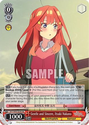 Gentle and Sincere, Itsuki Nakano (5HY/W90-E049 RR) - The Quintessential Quintuplets 2