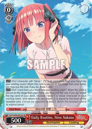 Daily Routine, Nino Nakano (SR) (5HY/W90-E053S SR) - The Quintessential Quintuplets 2