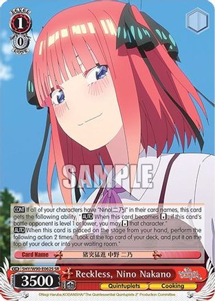 Reckless, Nino Nakano (SR) (5HY/W90-E062S SR) - The Quintessential Quintuplets 2