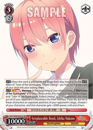 Irreplaceable Bond, Ichika Nakano (SR) (5HY/W90-E074S SR) - The Quintessential Quintuplets 2