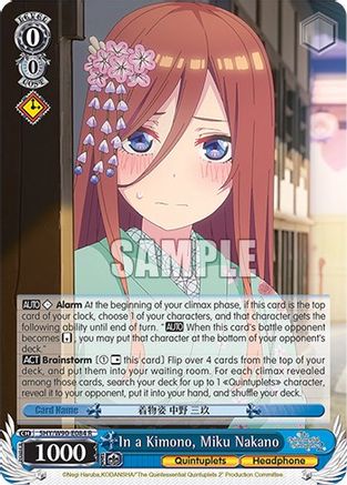 In a Kimono, Miku Nakano (5HY/W90-E084 R) - The Quintessential Quintuplets 2