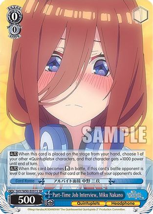 Part-Time Job Interview, Miku Nakano (SR) (5HY/W90-E091S SR) - The Quintessential Quintuplets 2