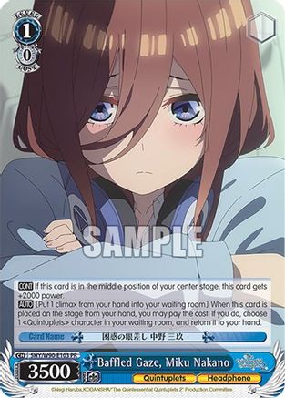 Baffled Gaze, Miku Nakano (5HY/W90-E103 PR) - The Quintessential Quintuplets 2
