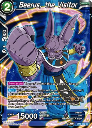 Beerus, the Visitor (BT18-052) - Dawn of the ZLegends Foil