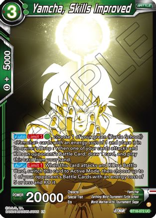 Yamcha, Skills Improved (BT18-072) - Dawn of the ZLegends Foil