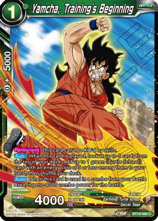 Yamcha, Training's Beginning (BT18-068) - Dawn of the ZLegends Foil