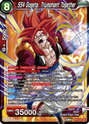 SS4 Gogeta, Triumphant Together (BT18-019) - Dawn of the ZLegends Foil
