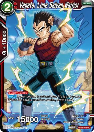 Vegeta, Lone Saiyan Warrior (BT18-018) - Dawn of the ZLegends