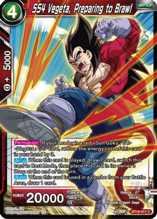 SS4 Vegeta, Preparing to Brawl (BT18-017) - Dawn of the ZLegends