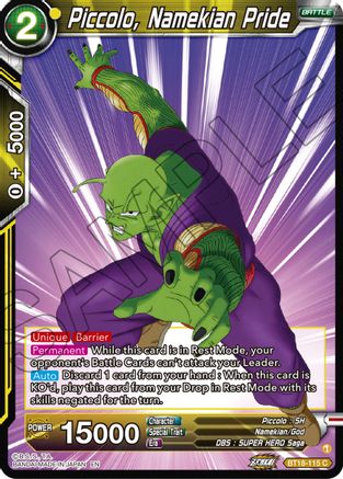 Piccolo, Namekian Pride (BT18-115) - Dawn of the ZLegends