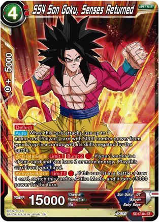 SS4 Son Goku, Senses Returned (SD17-04) - Dawn of the ZLegends Foil