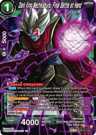 Dark King Mechikabura, Final Battle at Hand (BT18-130) - Dawn of the ZLegends Foil