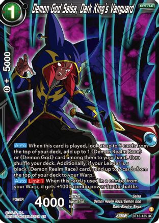 Demon God Salsa, Dark King's Vanguard (BT18-135) - Dawn of the ZLegends