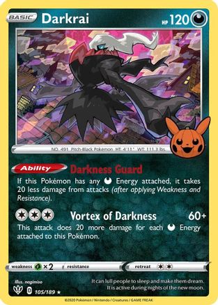Darkrai 105/189  - Holofoil Trick or Trade BOOster Bundle - Promo