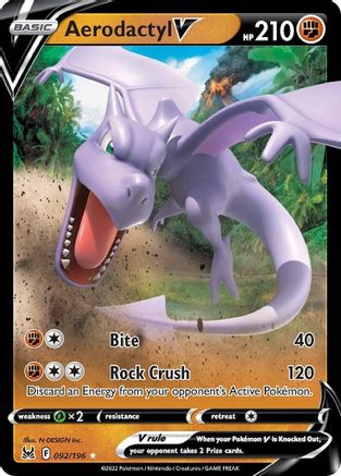 Aerodactyl V 092/196  - Holofoil SWSH11 Lost Origin - Ultra Rare