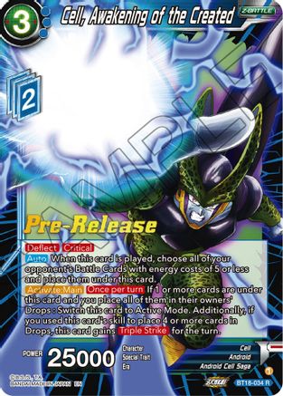 Cell, Awakening of the Created (BT18-034) - Dawn of the ZLegends PreRelease Cards