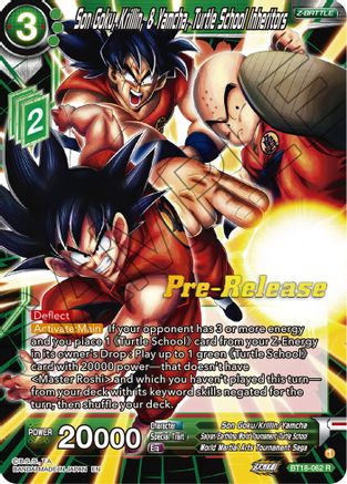 Son Goku, Krillin, & Yamcha, Turtle School Inheritors (BT18-062) - Dawn of the ZLegends PreRelease Cards