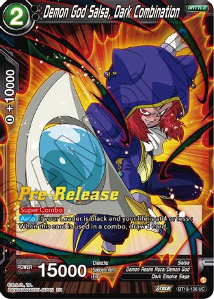 Demon God Salsa, Dark Combination (BT18-136) - Dawn of the ZLegends PreRelease Cards