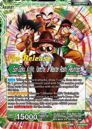 Master Roshi // Son Goku, Krillin, Yamcha, & Master Roshi, Reunited (BT18-059) - Dawn of the ZLegends PreRelease Cards