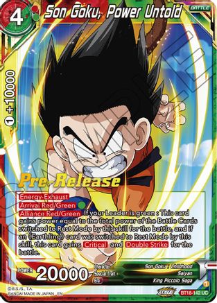Son Goku, Power Untold (BT18-142) - Dawn of the ZLegends PreRelease Cards