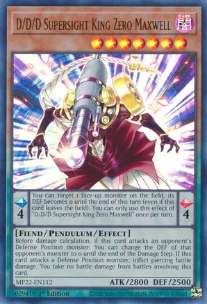 D/D/D Supersight King Zero Maxwell (MP22-EN112) - 2022 Tin of the Pharaoh's Gods 1st Edition
