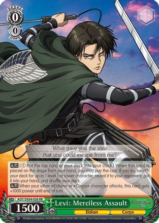 Levi: Merciless Assault (AOT/SX04-026 RR) - Attack On Titan: Final Season