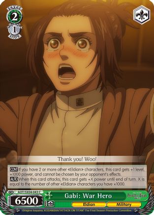 Gabi: War Hero (AOT/SX04-043 C) - Attack On Titan: Final Season