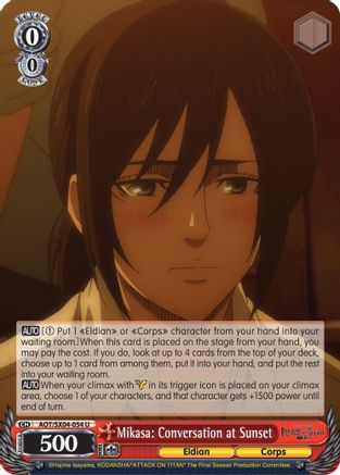 Mikasa: Conversation at Sunset (AOT/SX04-054 U) - Attack On Titan: Final Season