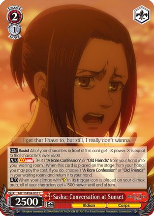 Sasha: Conversation at Sunset (AOT/SX04-062 C) - Attack On Titan: Final Season