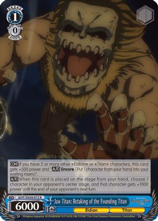Jaw Titan: Retaking of the Founding Titan (AOT/SX04-072 R) - Attack On Titan: Final Season