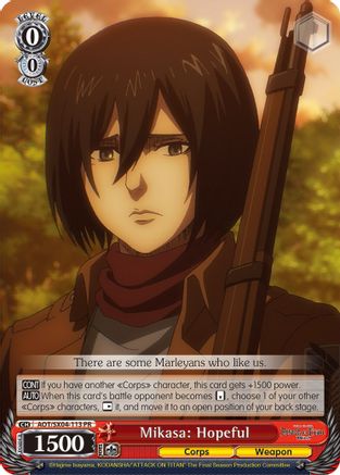 Mikasa: Hopeful (AOT/SX04-113 PR) - Attack On Titan: Final Season
