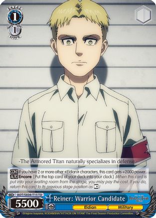 Reiner: Warrior Candidate (AOT/SX04-T15 TD) - Attack On Titan: Final Season